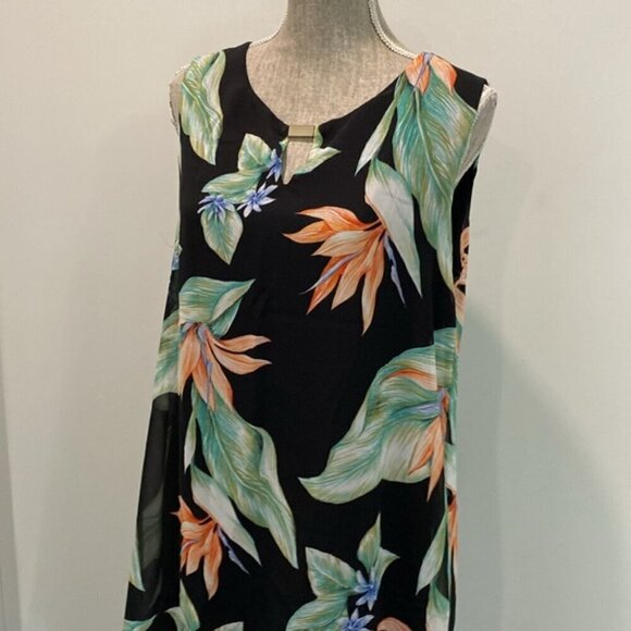 Amanda Black Floral Midi Dress size medium - Picture 6 of 13